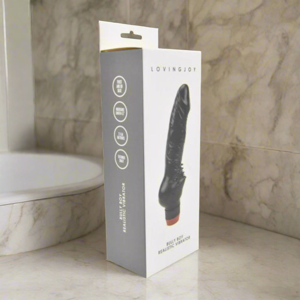 LovingJoy product packaging with a black device on a white background