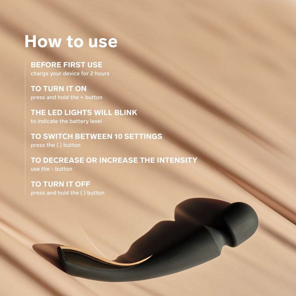 Instructions on how to use a device with a beige background