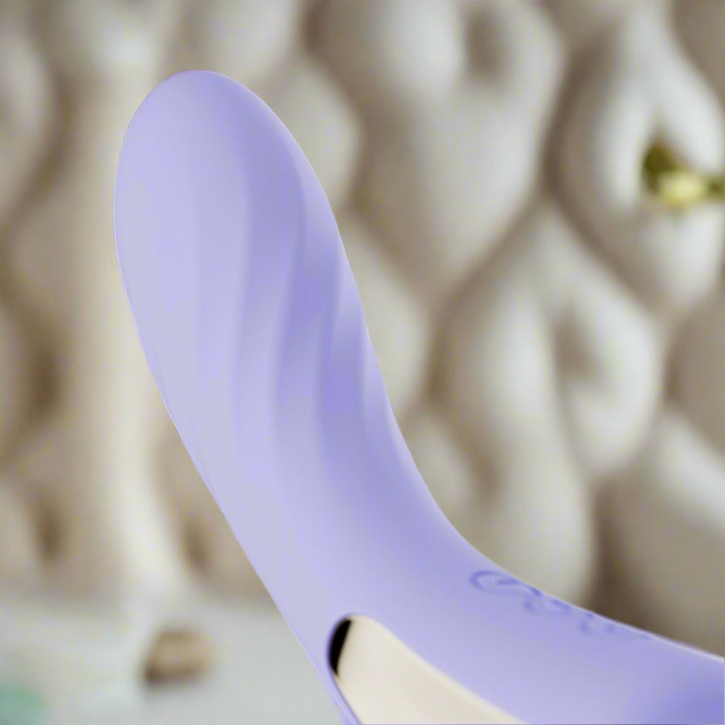 Close-up of a wand vibrator on a white background