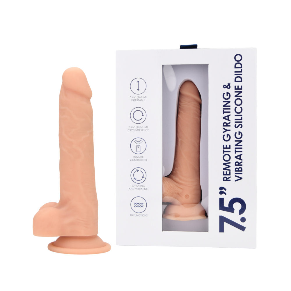 Loving Joy 7.5″ Remote Gyrating & Vibrating Silicone Dildo