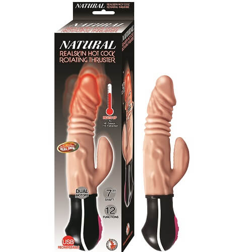 Realistic Warming & Thrusting Vibrating Dildo Flesh
